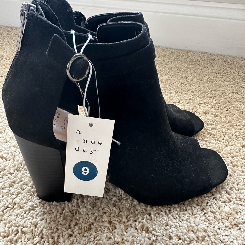 Target black open toed booties